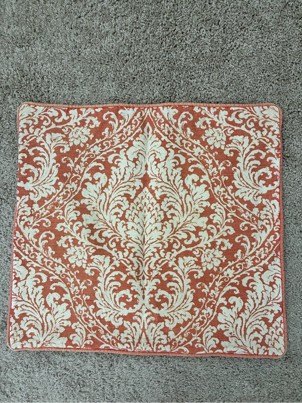 20”x20” Coral and Cream pillow cover